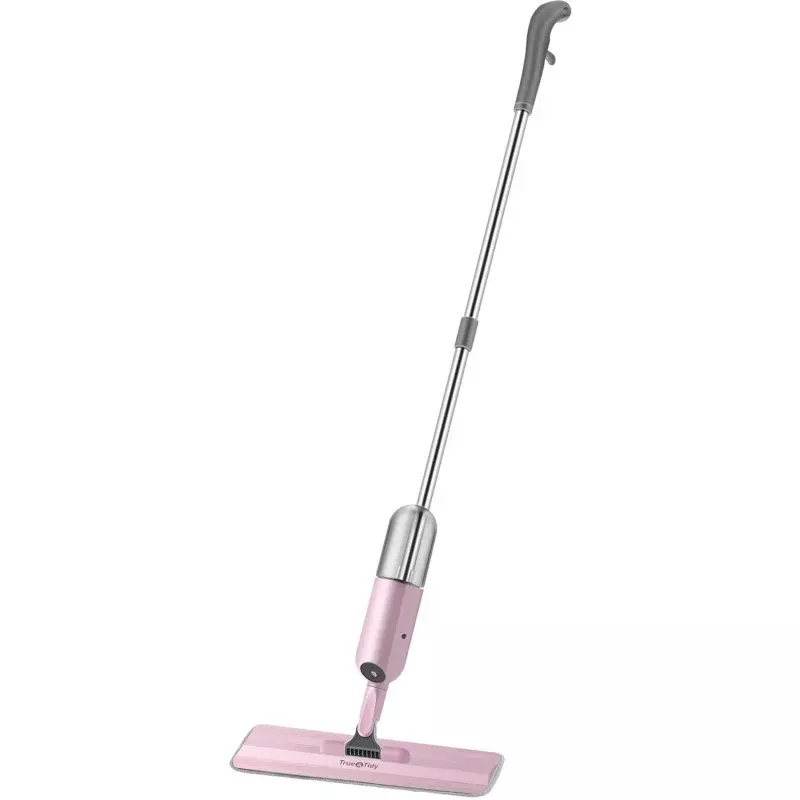 True & tidy-mopa con pulverizador, color rosa