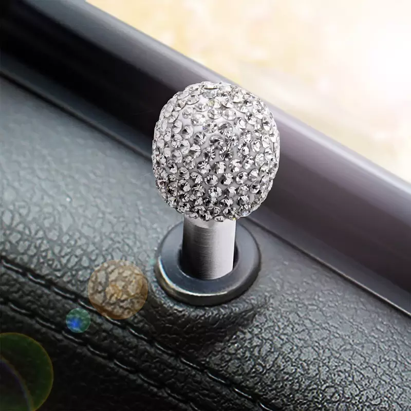 Car Door Pin Lock Knob Pull Pins Aluminum Alloy Car Door Handle Diamond Bling Security Car Door Latch Lock Pin Car Accessories