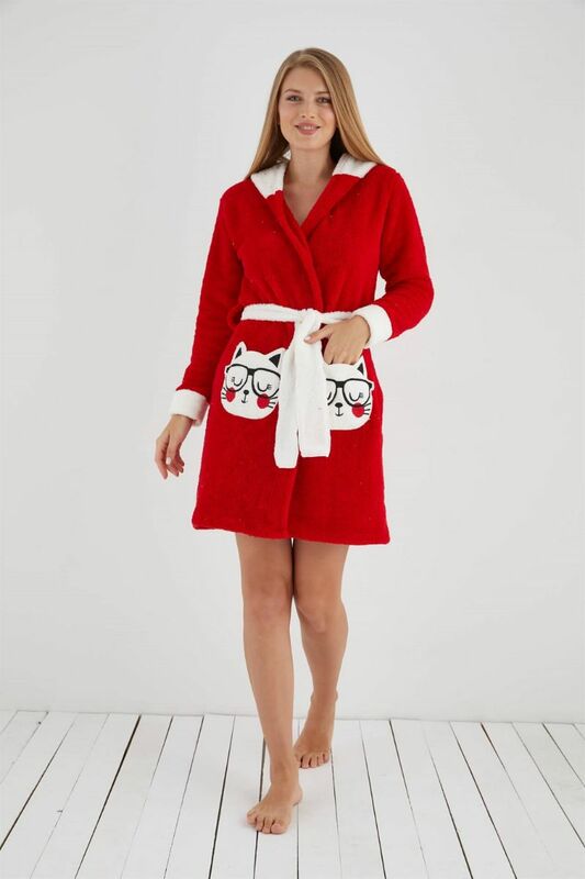 Модный мультяшный Welsoft флисовый женский халат 808005