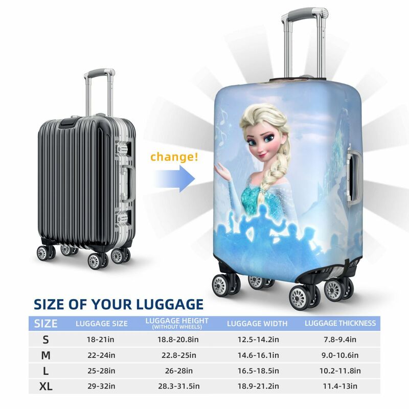 Custom Cartoon Frozen Prinses Bagage Cover Protector Mode Reiskoffer Beschermhoes Voor 18-32 Inch
