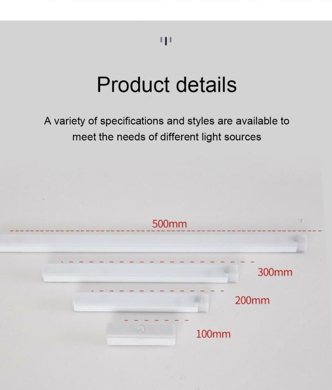 Bedroom Night Light Motion Sensor Lights Wireless USB Under Cabinet Light For Kitchen Cabinet Bedroom Wardrobe Indoor Lighting