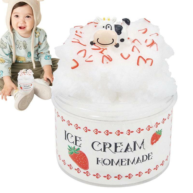 Mini slime moelleux esthétique pour enfants, décoration de jouet de dessin animé, argile bricolage, non collante S, cadeaux de nuage, 3.3oz