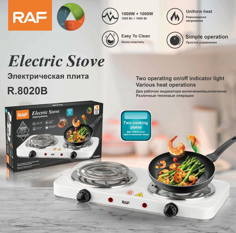 Double head Electric ceramic stove induction cooker 1000W commercial stainless steel induction cooker household stir fry Smart