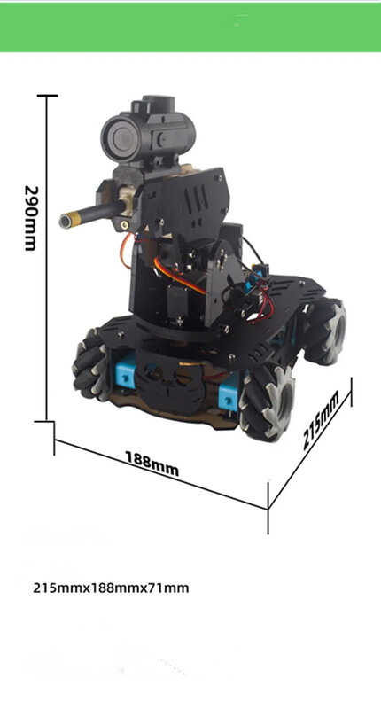 Chasis de batalla de Robot de rueda mecánica de tanque RC con cabezal láser, coche de pistola para Arduino, Kit de bricolaje, Kit de proyecto programable