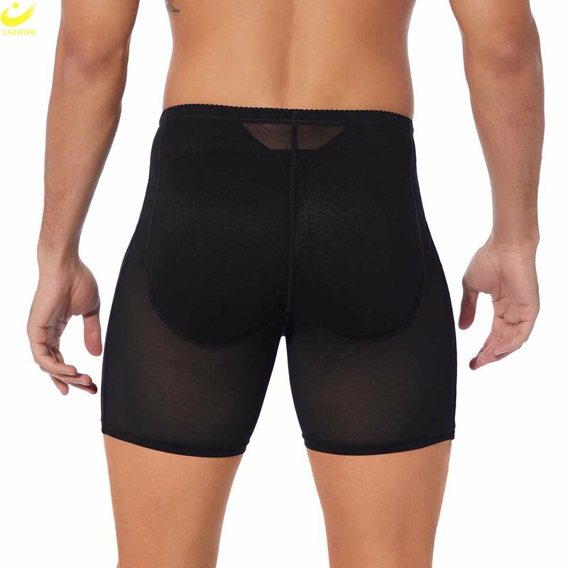 LAZAWG-남성 패딩 엉덩이 리프터 팬티 푸시업 부티 리프팅 속옷, 뱃살 컨트롤 엉덩이 강화제 반바지, 슬리밍 쉐이프웨어