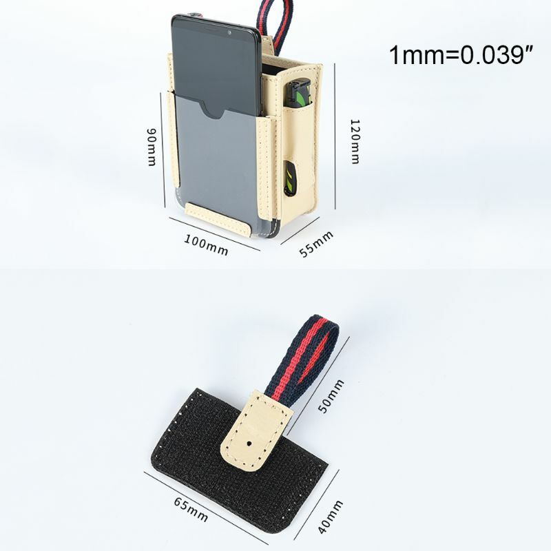 Карманный держатель для мобильного телефона из искусственной кожи для автомобильной ручки для ключей