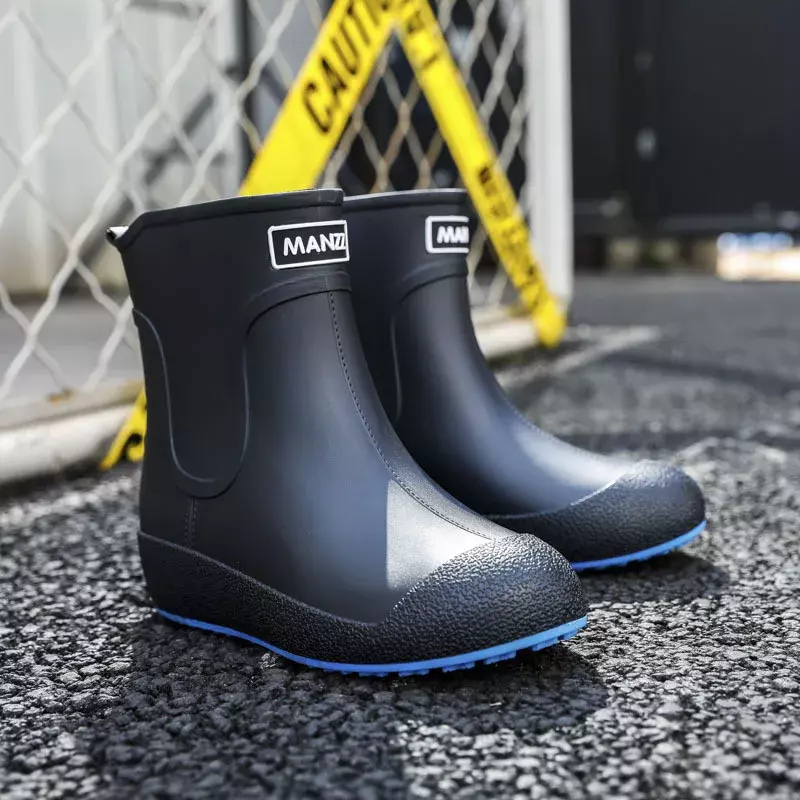 Moda ao ar livre botas de chuva unisex sapatos de chuva masculino 2022 novo deslizamento em sapatos de trabalho à prova dwaterproof água botas de pesca