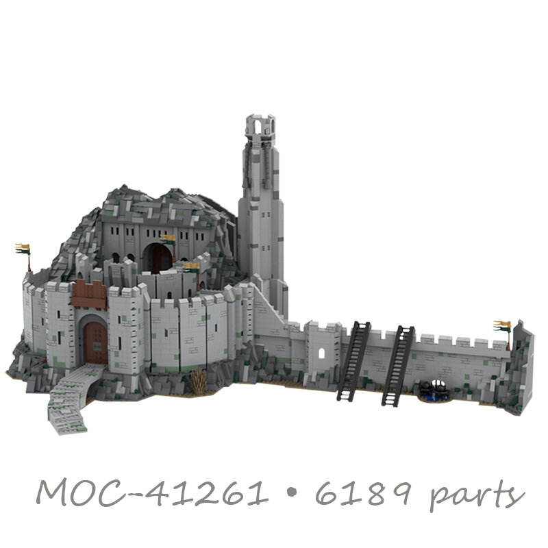 Moc-41261 weltberühmte Architektur mittelalter liche Burg Helm tiefe ucs Skala Festung des Krieges moc Bausteine Spielzeug Geschenk 6189 Teile