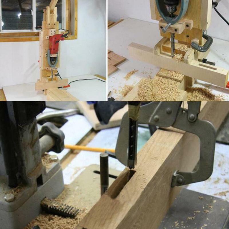Herramienta de taladro de agujero cuadrado, Kit de herramientas de taladro de carpintería, brocas de agujero cuadrado helicoidal, sierra extendida de cincel de mordida Auger para madera