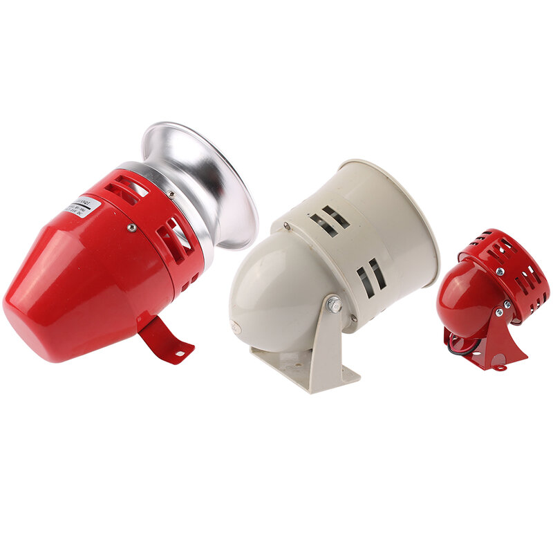 Mini sirena de Motor de Metal rojo, alarma Industrial de sonido, protección eléctrica contra robo, MS-190/290/390 CC, 12V, 24V, 220V, 110V, 130dB