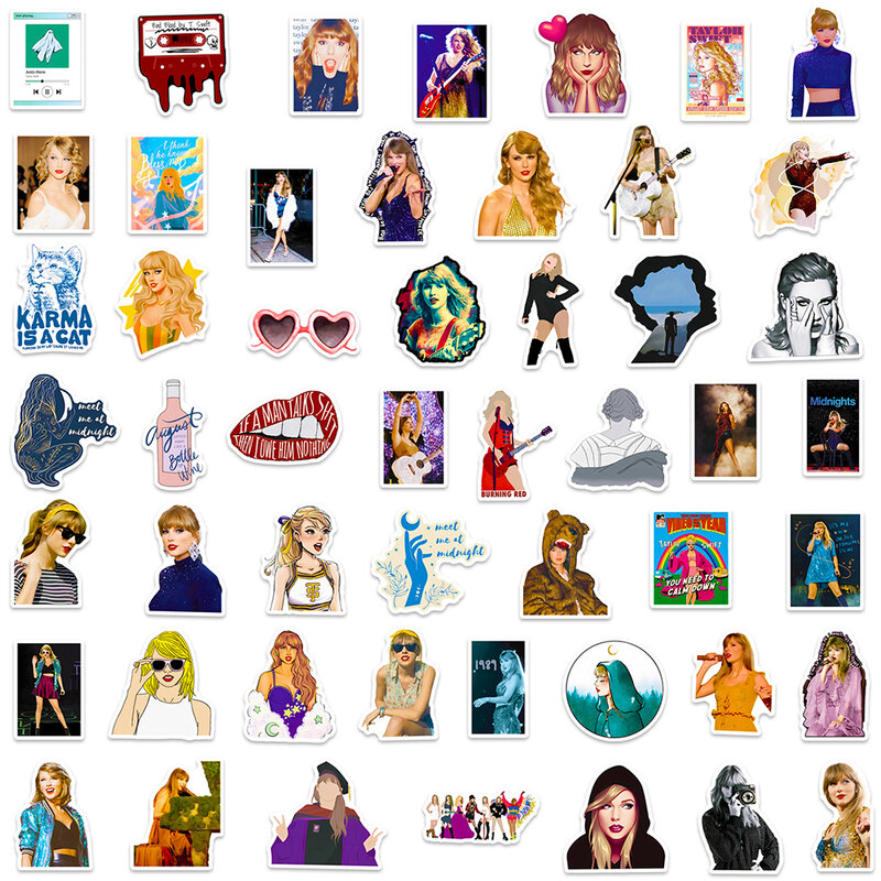 10/30/50/100pcs Alison Swift Taylor Midnights Red Album Stickers Decals Waterproof DIY Phone Guitar Decoration Sticker Kids Toys