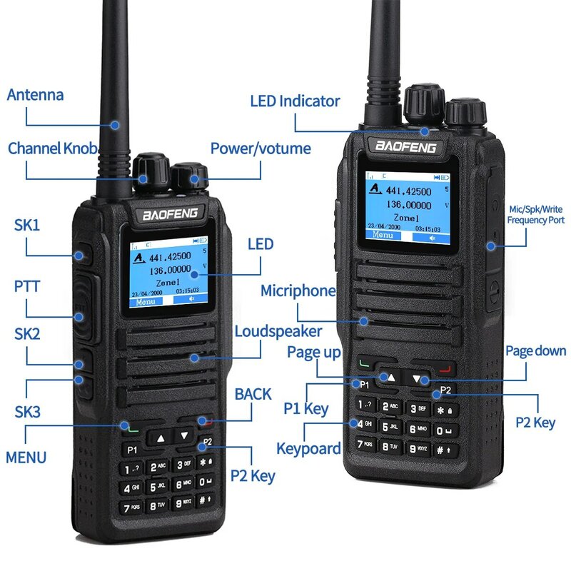 Baofeng-walkie-talkie Digital DMR DM 1701, modo Dual, Radio bidireccional analógica, GD77, ranura Dual para tiempo, nivel 1 + 2, Radio Ham DR 1801