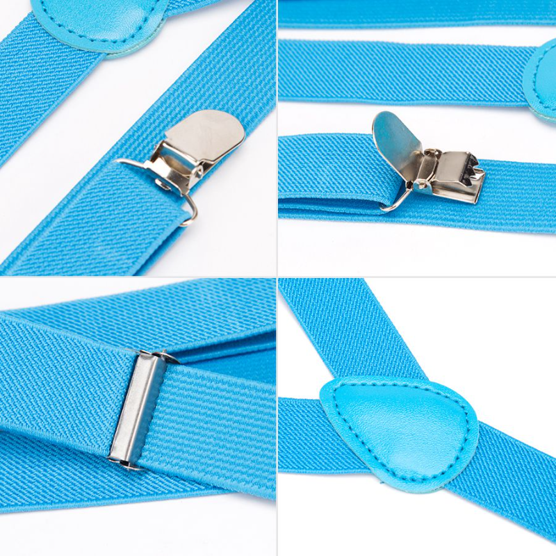 Suspender Unisex, set dasi kupu-kupu klip gesper tali dapat diatur elastis y-back kawat gigi setelan pernikahan celana Jeans aksesoris