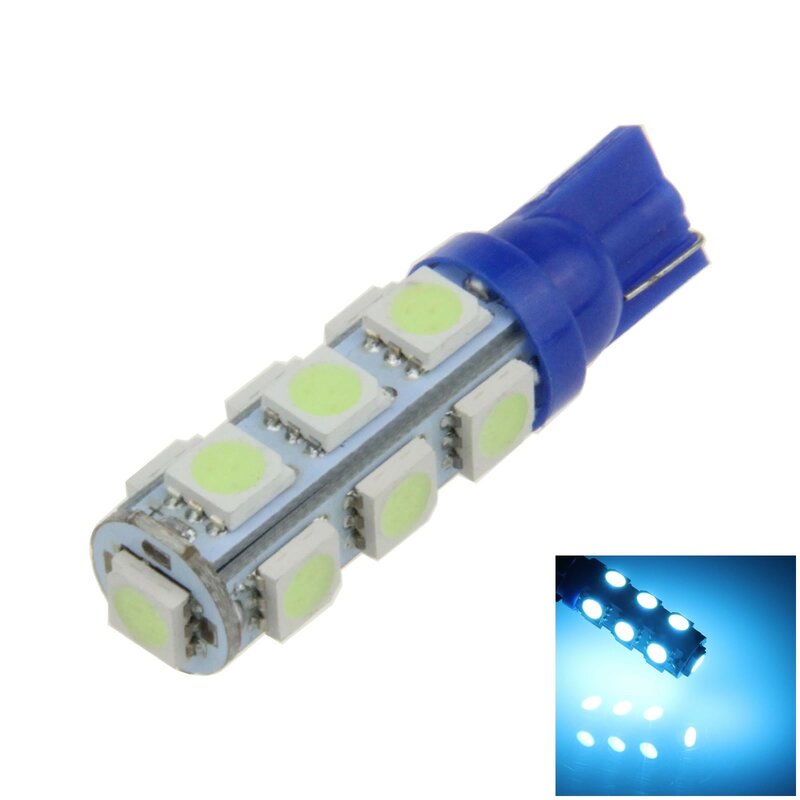 1x Ice Blue Auto T10 W5W Wedge Light Parking Bulb 13 Emitters 5050 SMD LED 159 161 168 2521 A012