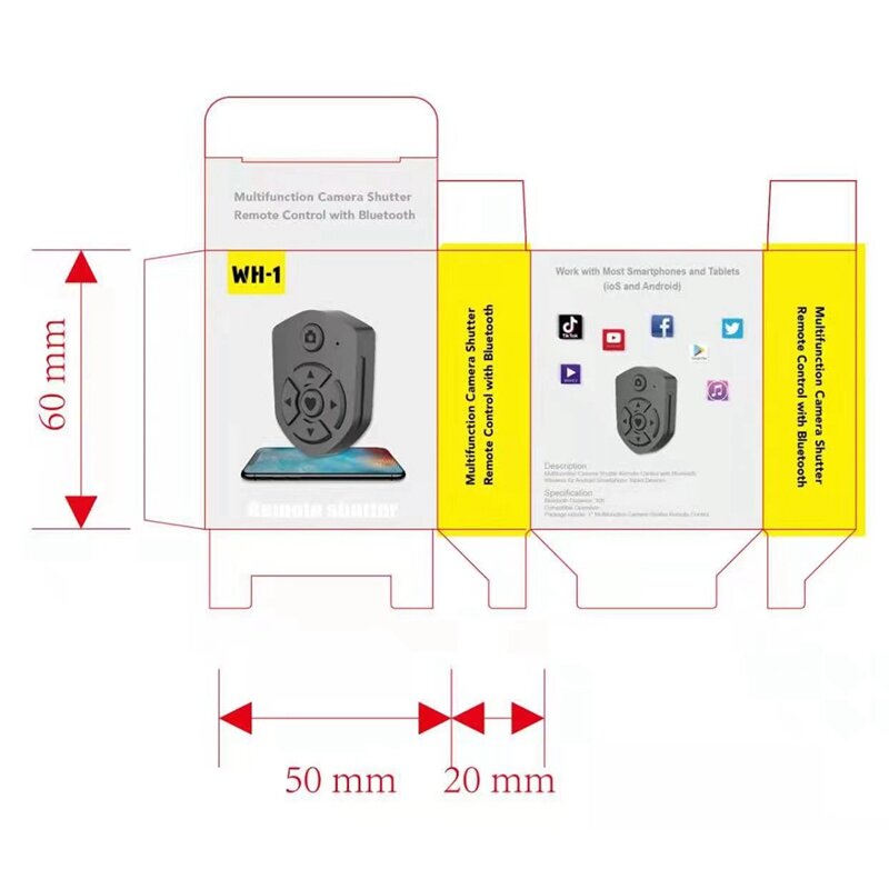 Camera Remote,Bluetooth Camera Shutter Remote For IOS/Android Phones Wireless Shutter Remote