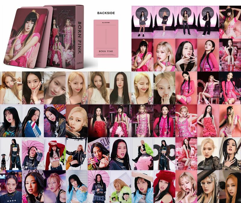 55 шт./компл. группа Kpop Girl, черные, два раза, розовые, кепрайме, ломо-карты, новый фотоальбом для новорожденных, фотокарточки, закладки K-pop, поклонники, подарок