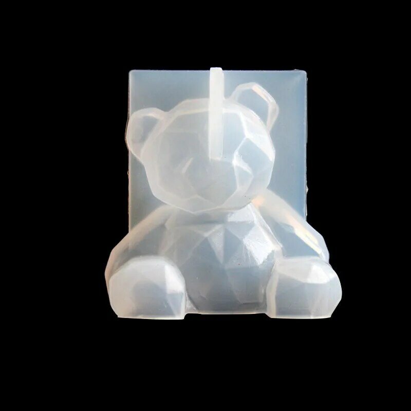 3d estéreo urso molde de silicone diy animal em forma de vela molde de gesso sabão vela que faz suprimentos artesanal bolo de chocolate decoração