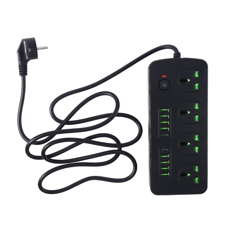 ปลั๊กไฟฟ้า PD USB C พอร์ต STOP kontak listrik สายไฟต่อหลายจุดปลั๊ก EU ที่ชาร์จความเร็วสูงโทรศัพท์