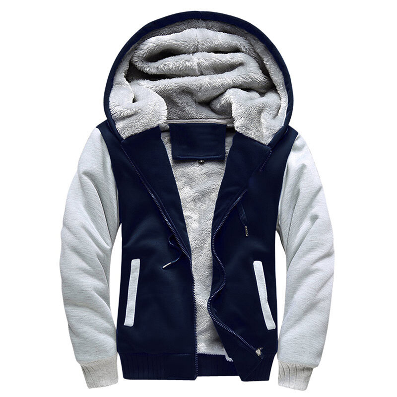 2023 jesienna kurtka męska zagęszczona kurtki zimowe dla mężczyzn z polaru z długim płaszcz z rękawami męskiego bluzy w stylu Casual Streetwear męskie płaszcze