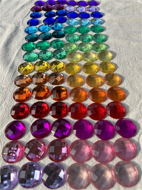 Pedras de gema acrílicas para crianças, brinquedos de transmissão leve, veja através dos blocos do arco-íris, jogo aberto, 3cm