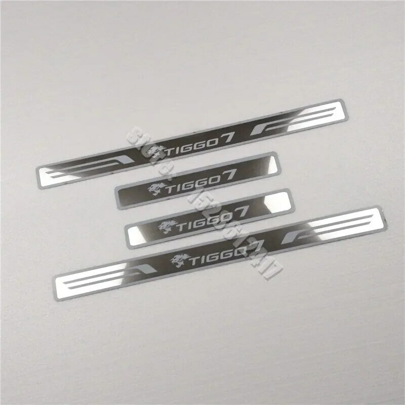 For Chery Tiggo7 Tiggo7plus 2016-2024 stainless Stickers protector Door Sill Scuff Plate Threshold Welcome Pedal Car Accessories