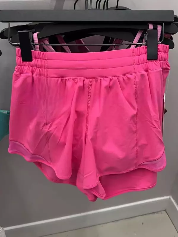 Lemon Yoga Shorts for Women Workout Running  Sports Shorts Side Zipper Pocket Lightweight Breathable Tummy Control Shorts