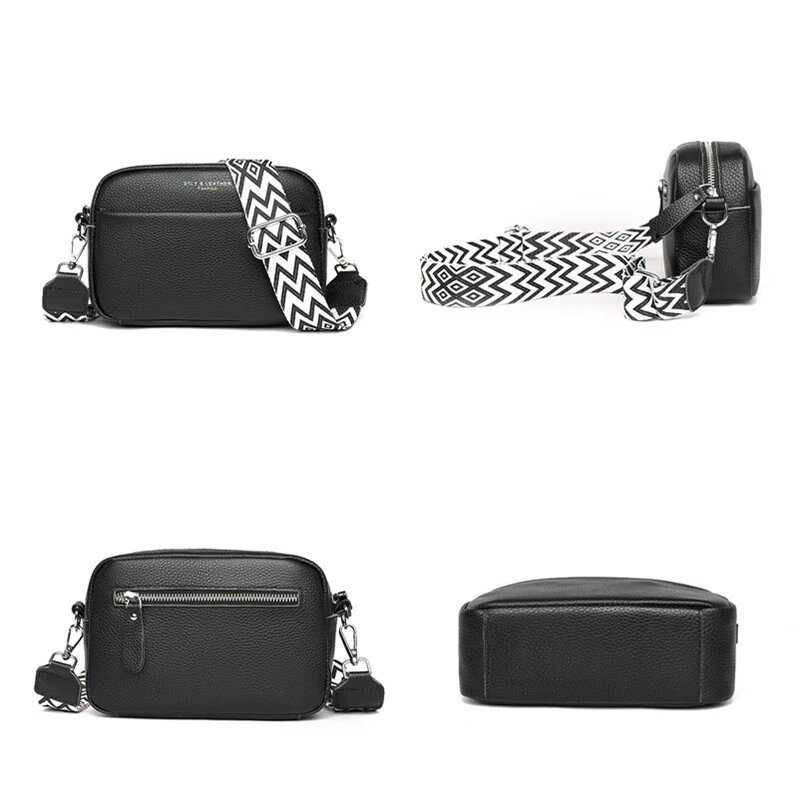 Tas kurir selempang kulit kualitas tinggi untuk wanita dompet tas tangan kulit asli desainer mewah tas bahu wanita kantung