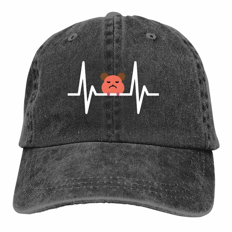Washed Men's Baseball Cap Heartbeat Meme Trucker Snapback Cowboy Caps Dad Hat Sad Hamster Golf Hats