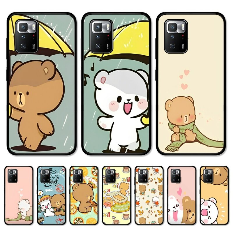 M-Milk Cute M-Mochas Bear Phone Case For Redmi Note 4 X 5 A 6 7 8 T 9 9S 10 11 11S 11Epro Poco M3 pro