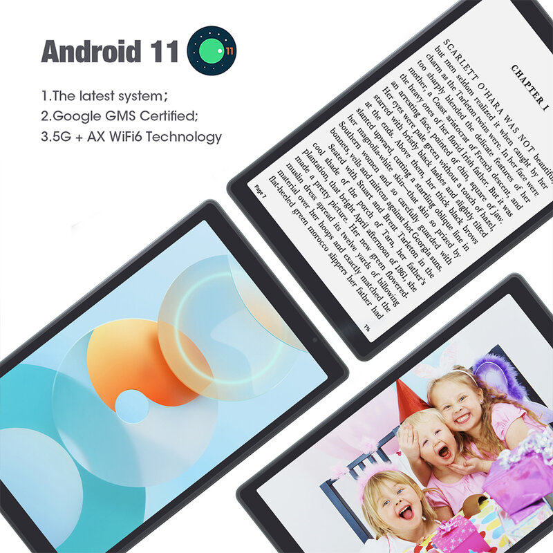 Weelikeit 10.1 ''Tablet Android 11 1280x800 IPS tablety dla dzieci A133 tablety czterordzeniowy podwójne Wifi BT5.0 6000mAh 3GB 32GB
