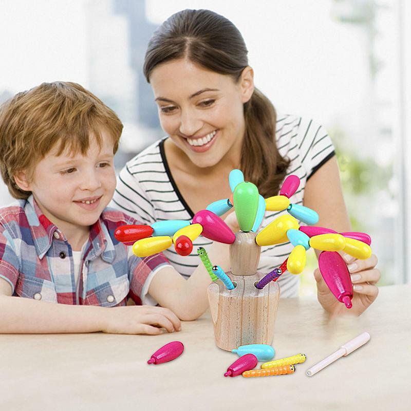 Rompecabezas de bolas de Cactus para niños, bloques de construcción de ensamblaje de interconexión DIY, juguete educativo de aprendizaje, alta calidad