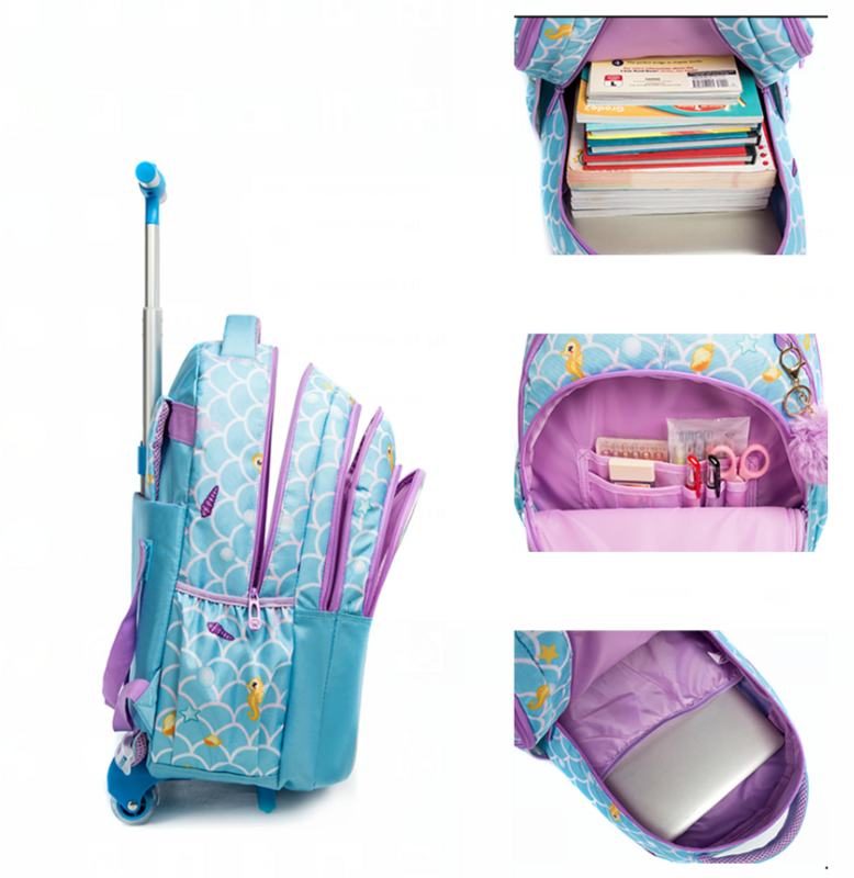 Walizka podróżna na kółkach dla dzieci na kółkach szkolny plecak na kółkach dla dziewczynek chłopcy Rolling plecak do szkoły na kółkach zestaw z plecakiem torby na lunch