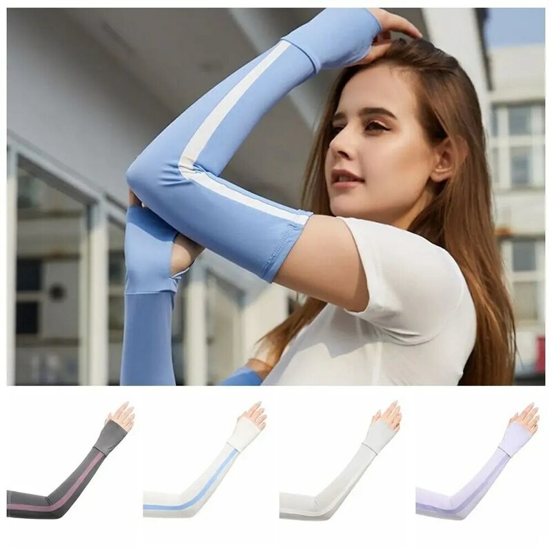 Ultraviolet Sunscreen Sleeve New Thin Cooling Long Gloves Ice Silk Cycling Gloves