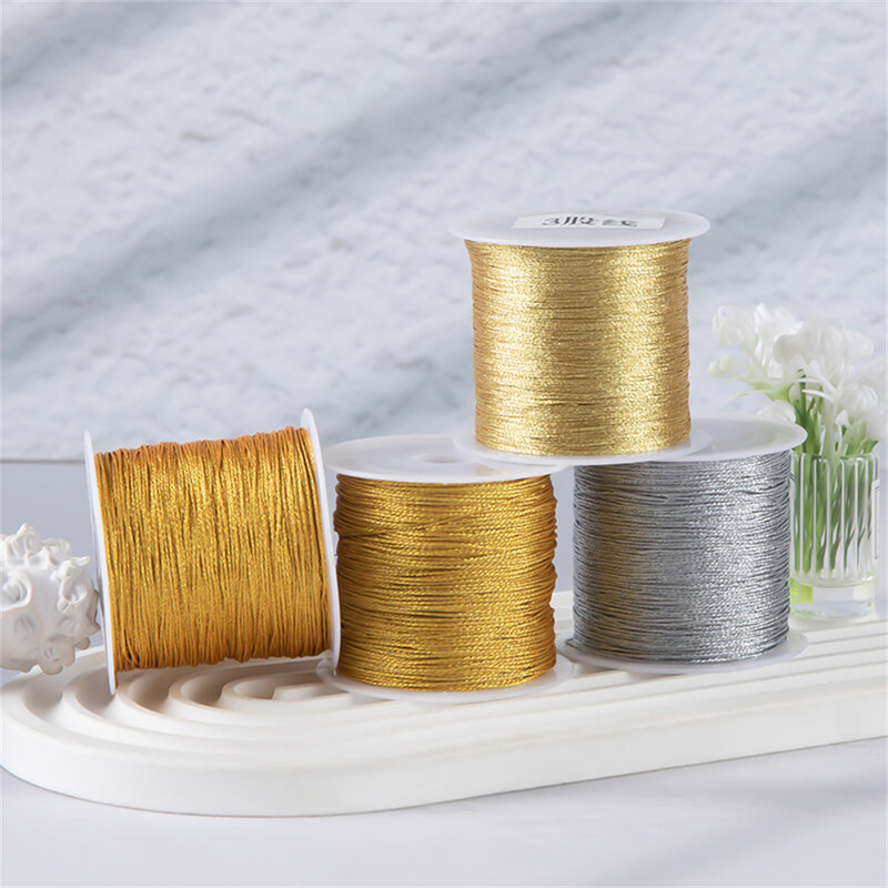 Золотая/серебряная нить макраме шнур веревка для браслета ожерелье плетеная веревка DIY кисточки вышивка бисером шамбалла веревка для изготовления ювелирных изделий