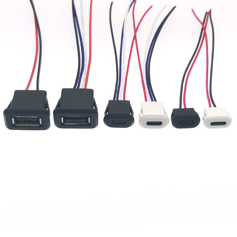 USB C타입 방수 커넥터, 카드 버클 포함, 암컷 3A 고전류 고속 충전 잭 포트, USB-C 충전기 플러그, 1-5 개