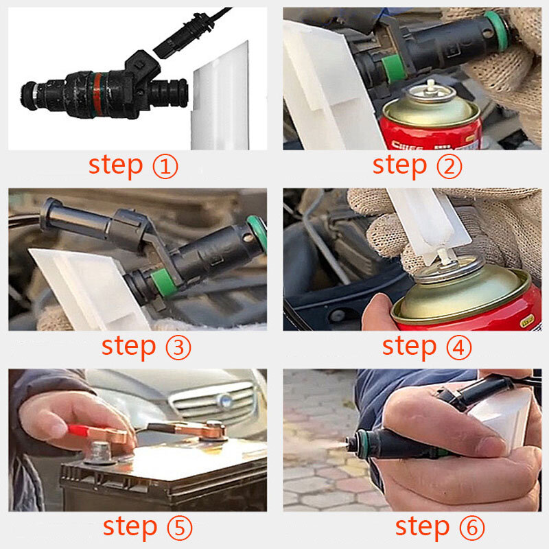 Auto Brandstofreiniging Injector Spoelreiniger Jet Nozzle Cleaning Tool Set Nozzle Nozzle Universal Diy Kit Carwash Tool