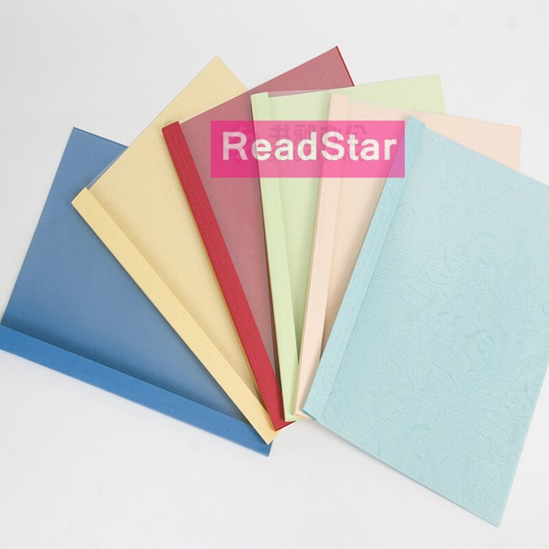 ReadStar-cubierta de encuadernación térmica de fondo verde claro, cara transparente, A4, 1-50mm(1-180 hojas), 10 unids/lote/bolsa