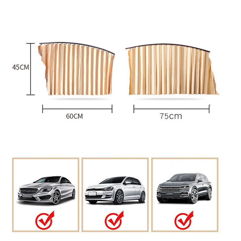 2Pcs Car Sunshades Magnetic UV Protection Curtain Privacy Window Sun Shade Window Shield Auto Interior Protective Accessories