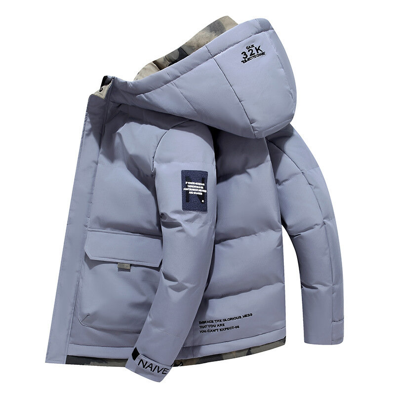 ジッパー付き厚手のフード付きジャケット,原宿コート,暖かいアウター,男性用のカジュアルウェア,冬,新しい2023