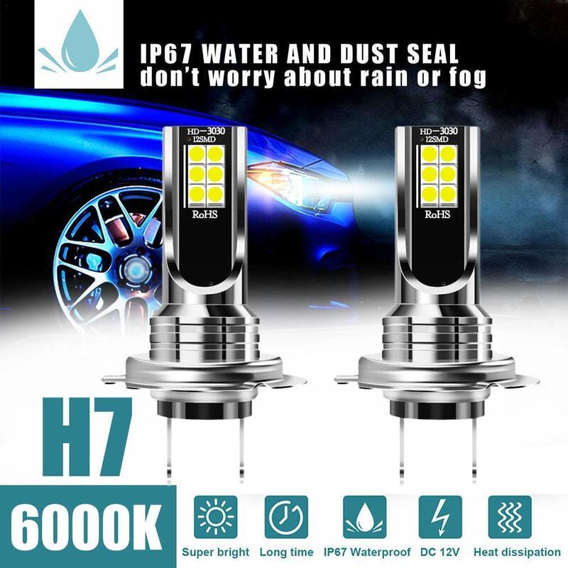 2Pcs H7 Lampu Depan LED หลอดไฟ Beam Kit 12V 100W รถ LED ไฟหน้า6000K ไฟติดหน้ารถหลอดไฟ H11หมอกรถ H3