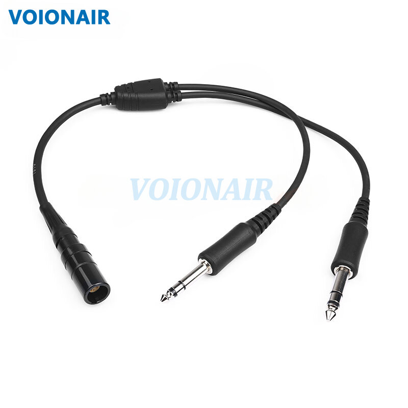 VOIONAIR A20 Aviation Headset with 6Pin Lemo to General Aviation (GA) Adapter Cable