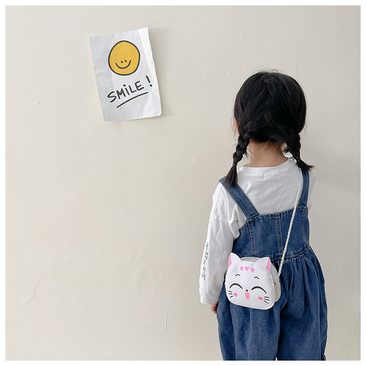 Nowy Cartoon dzieci torba na ramię słodki kociak dzieci modne portmonetki i torebki słodkie chłopiec dziewczyna Mini na ramię torba