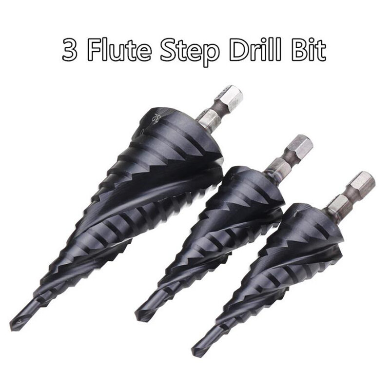 M35 Cobalt TiALN Step Drill Bit Spiral Groove 3 Flutes Hex Shank Industrial Quality Metal Drilling Hole Saw For Stainless Steel
