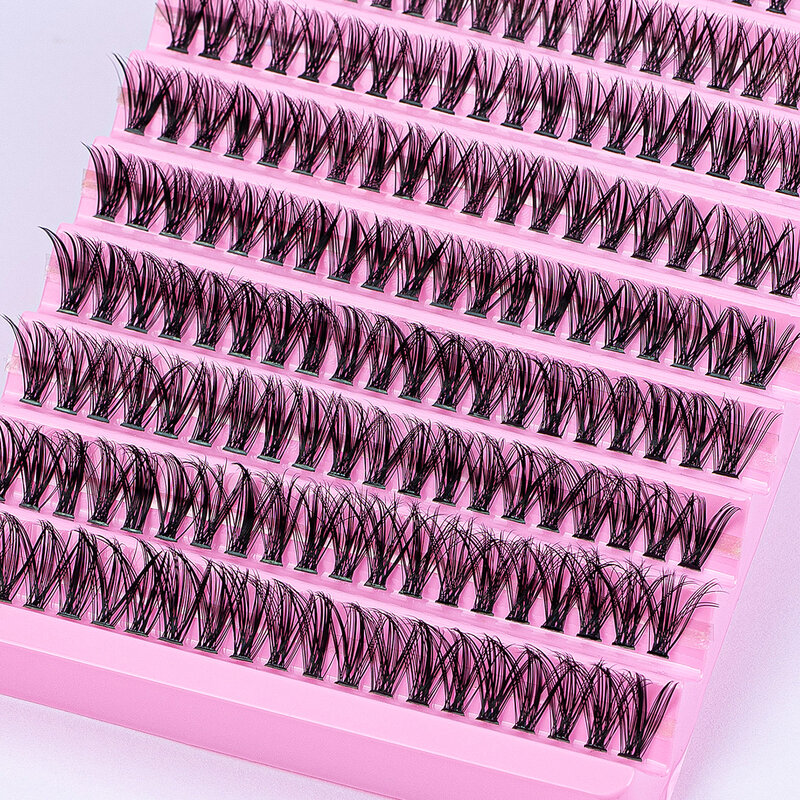 DIY Wimpern verlängerung skit 200 stücke einzelne Wimpern Cluster d Curl, 8-16mm Mix Wimpern cluster mit Wimpern bindung und Siegel-und Wimpern-App