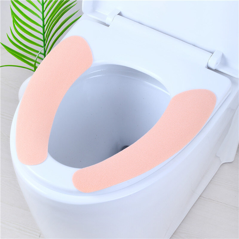 1 Pasang Dudukan Toilet Mewah Hangat Dapat Digunakan Kembali Dapat Dicuci Tikar Kamar Mandi Penutup Tempat Duduk Toilet Persediaan Rumah Tangga Pad Lengket Kesehatan