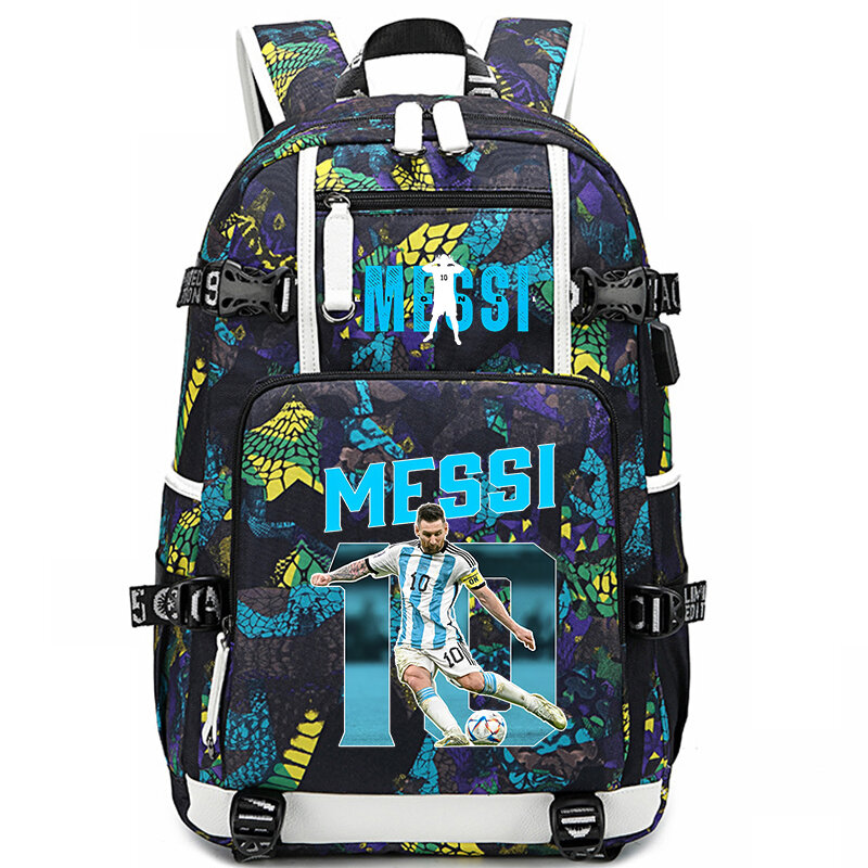 Messi bedruckte Jugend rucksack Schüler Schult asche große Kapazität Outdoor-Reisetasche für Jungen und Mädchen geeignet