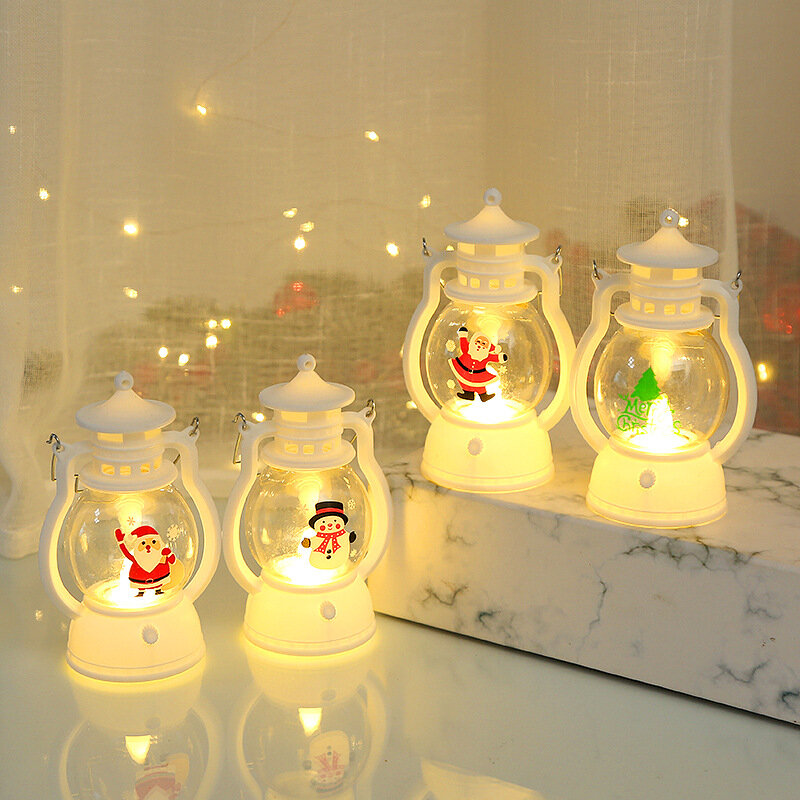 Linterna LED de Papá Noel, luz nocturna, adornos colgantes de Navidad, lámpara portátil, decoración del hogar, fiesta de año nuevo