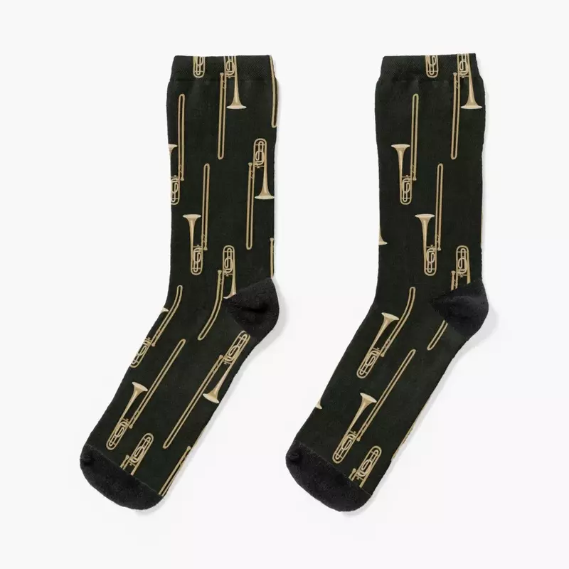 Posaune auf schwarzen aufrechten Socken Kinder Designer Marke Set Socken Herren Damen