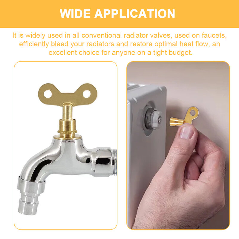 4pcs Heavy Duty Easy Grip Valve Clock Radiator Key Home Faucet Universal For Bleeding Plumbing Tool Replacement Zinc Alloy