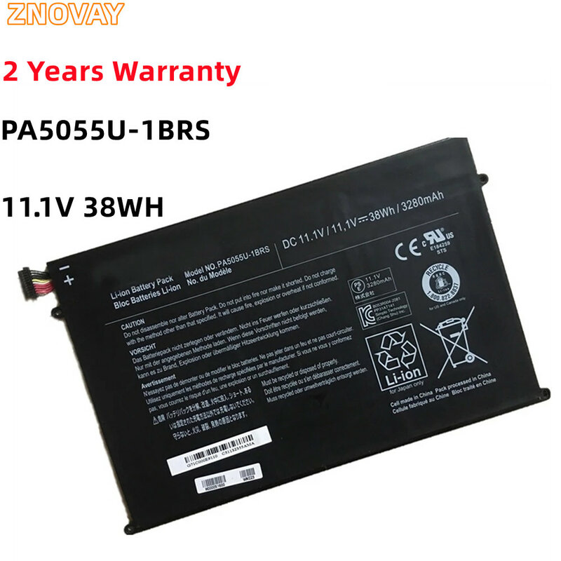 ZNOVA-PA5055U-1BRS Bateria do portátil para Toshiba, 11.1V, 38Wh, 3280mAh, KB2120, PA5055, Novo